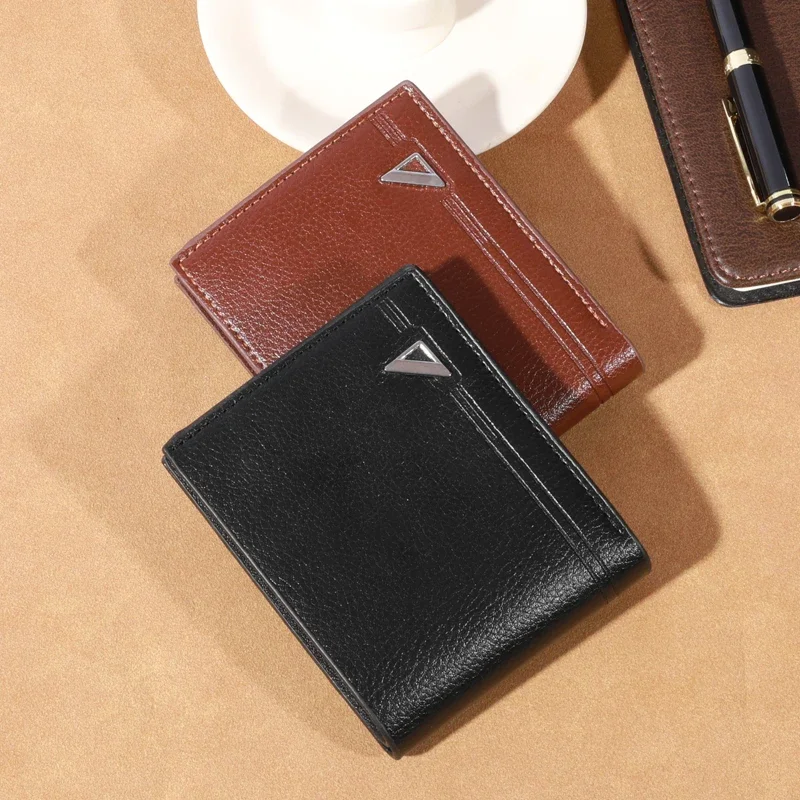 1 قطعة محفظة رجالية قصيرة المال كليب الأعمال عادية أفقية بولي Leather مشبك جلد موضة سعة كبيرة محفظة جلدية ناعمة #1