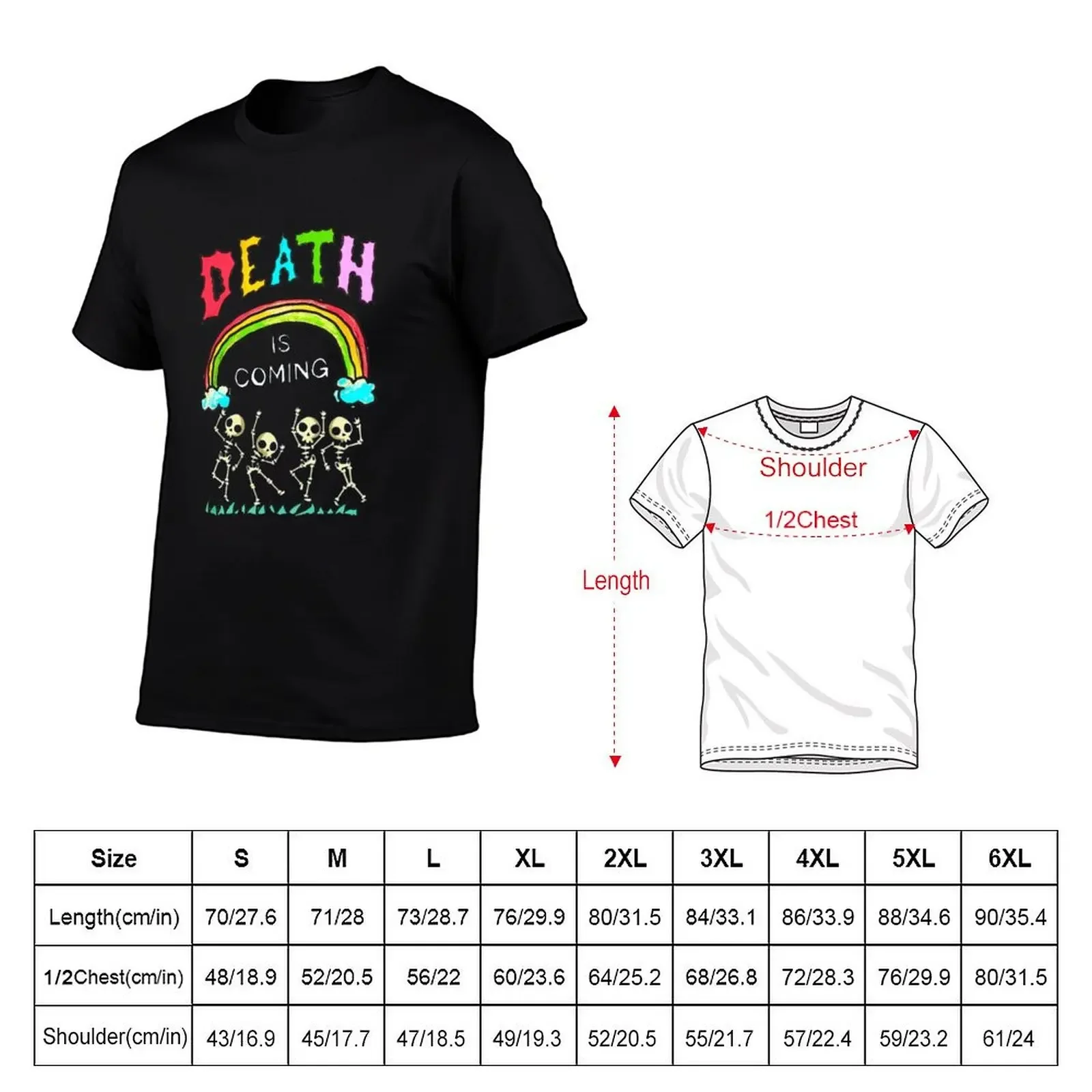 Death Is Comming T-Shirt football t shirt Short sleeve tee hippie clothes mens t shirts