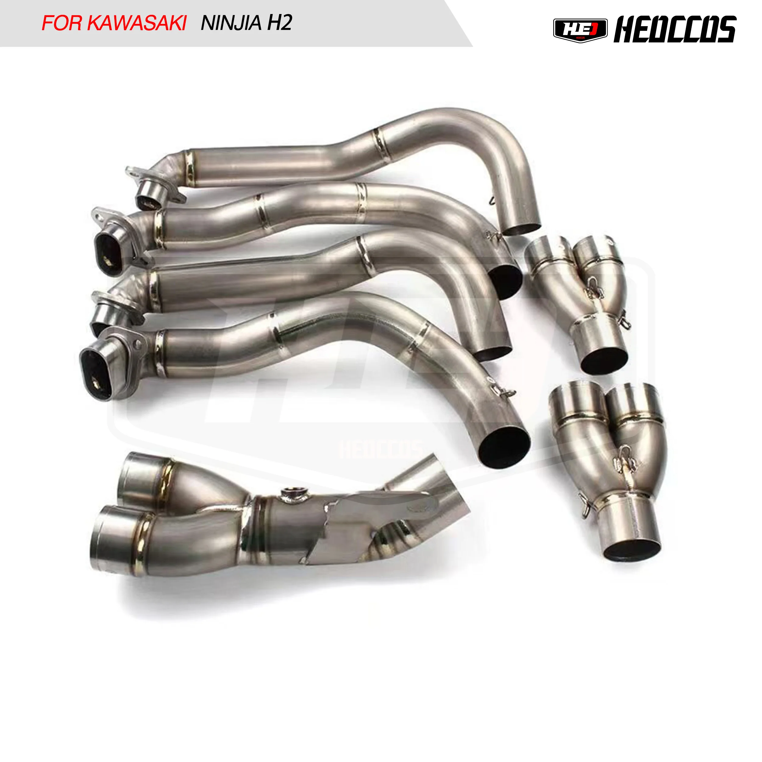 

HEO Titanium Alloy for Kawasaki NINJA H2 H2R CARBON Exhaust Header Tube Muffler Front Pipe Collector Manifold Thick Material