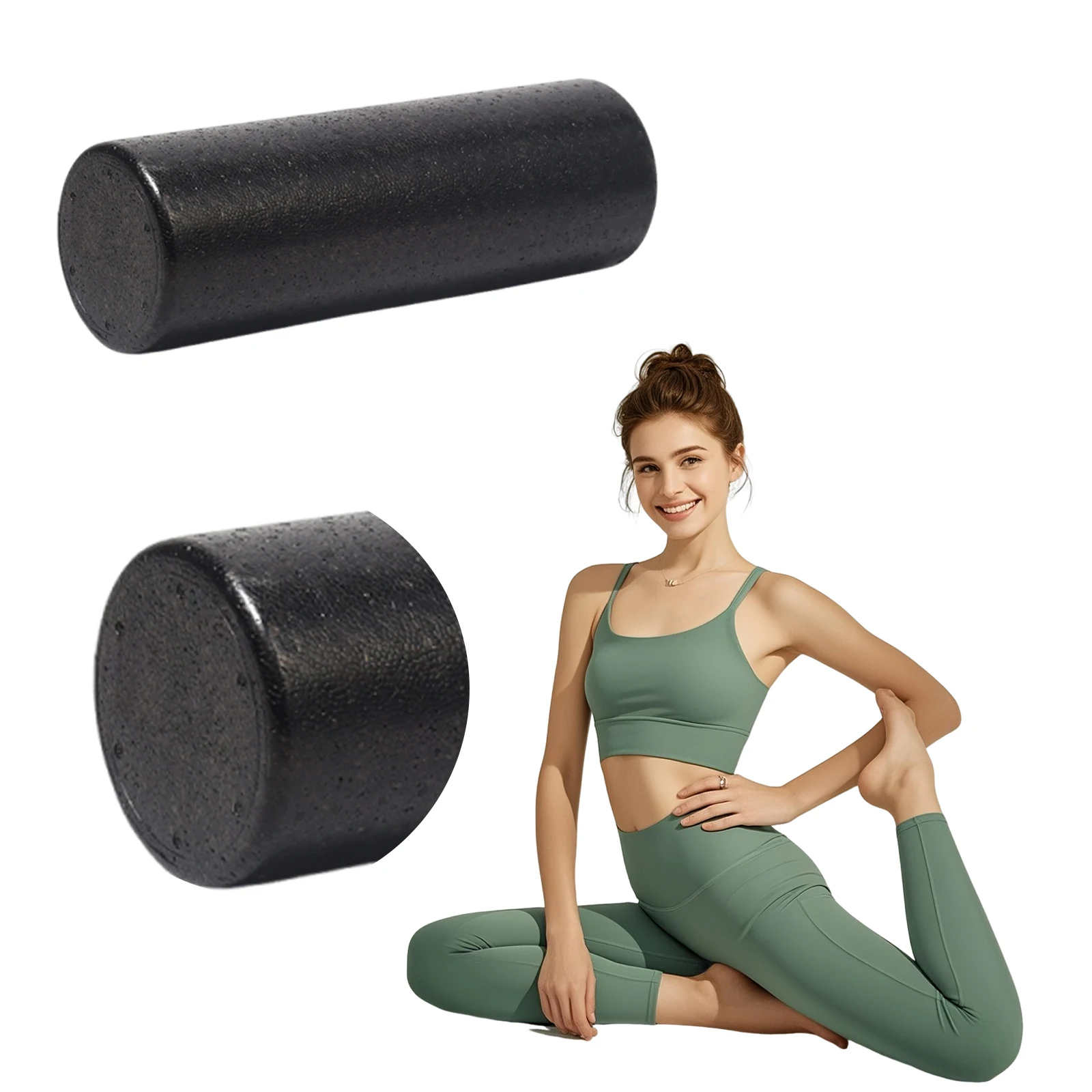 45cm Solid Yoga Roller Multi-Purpose Portable Massager Roll Wear Resist Back Leg Arm Foam Massage Shaft For Muscle Relaxing