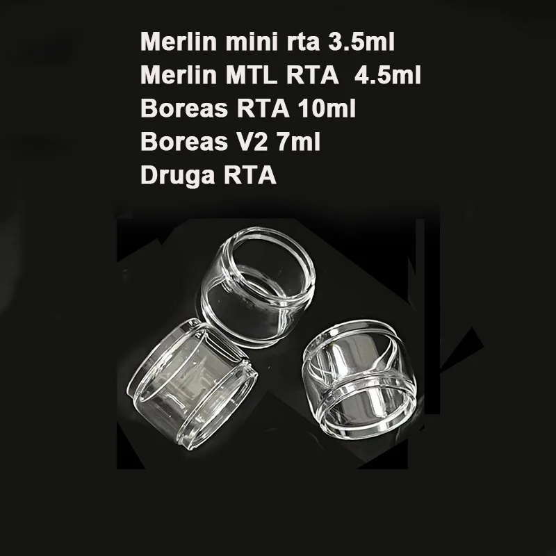 3 Pieces Bubble Glass Tank for Merlin Mini RTA 3.5ml Merlin MTL RTA 4.5ml Boreas V2 Druga RTA Glass Tank Container