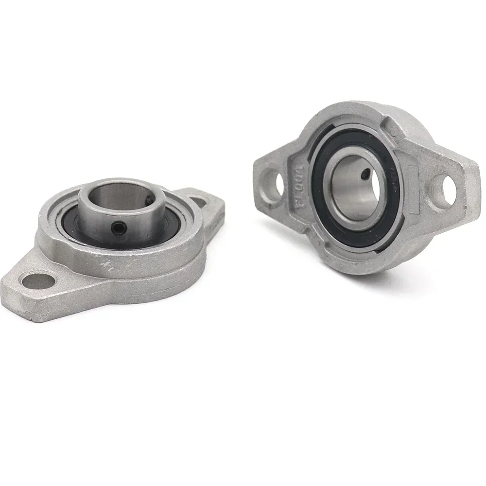 2Pcs KFL002 KFL Series 15mm Zinc Alloy Mounted Block Cast Housing Self-aligning Pillow Bearing