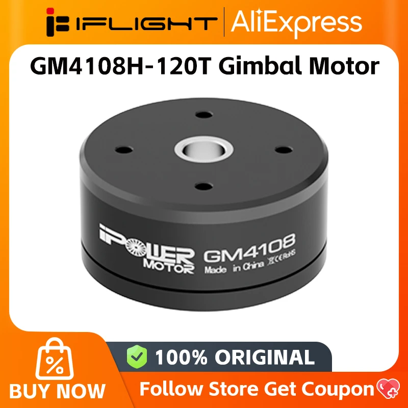 

iFlight iPower GM4108H-120T Gimbal Brushless Motor with 8mm Hollow Shaft Lidar Airborne Pod Turntable motor / UAV pod motor
