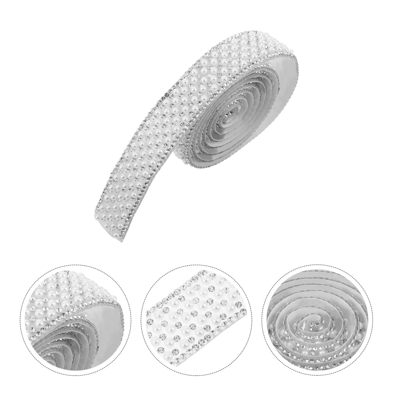 

3 Rolls 2Cm Self Adhesive Rhinestone Ribbon For Wedding Dress Prom Craft Diy Decorative Embellishment Strip Handicraft Sewing