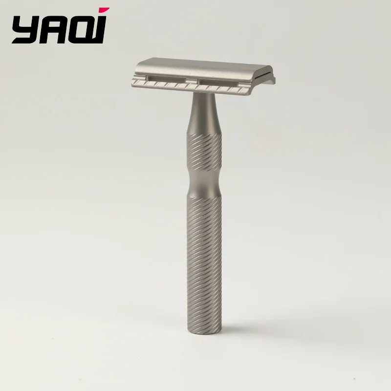 2026 Beard Shaver YAQI Ghost Titanium Safety Razor 1.10mm Lightweight for Men's Shaving Comfortable Grip And Balanced Feel