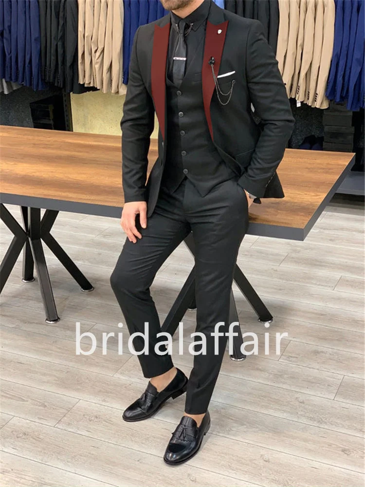 

Bridalaffair 2023 Fashion Business Suits For Men Wedding Suits Ternos Masculinos Slim Fit Groom Tuxedos Costume Homme