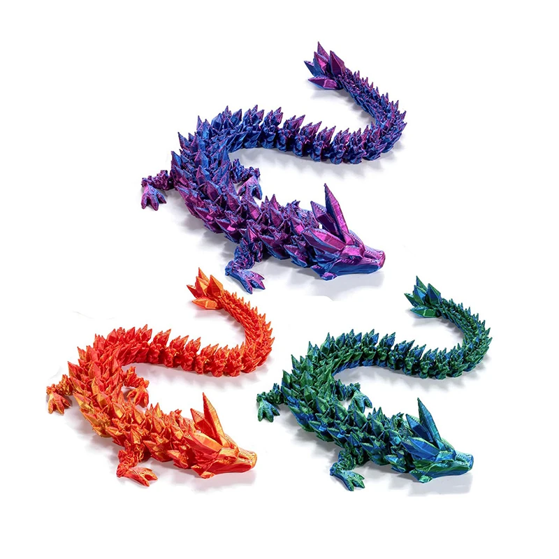 3D Printed Dragon Full Body Joints Movable Shenlong Crafts Ornaments Home Furnishings Decorations Desktop Creative Gift Toys