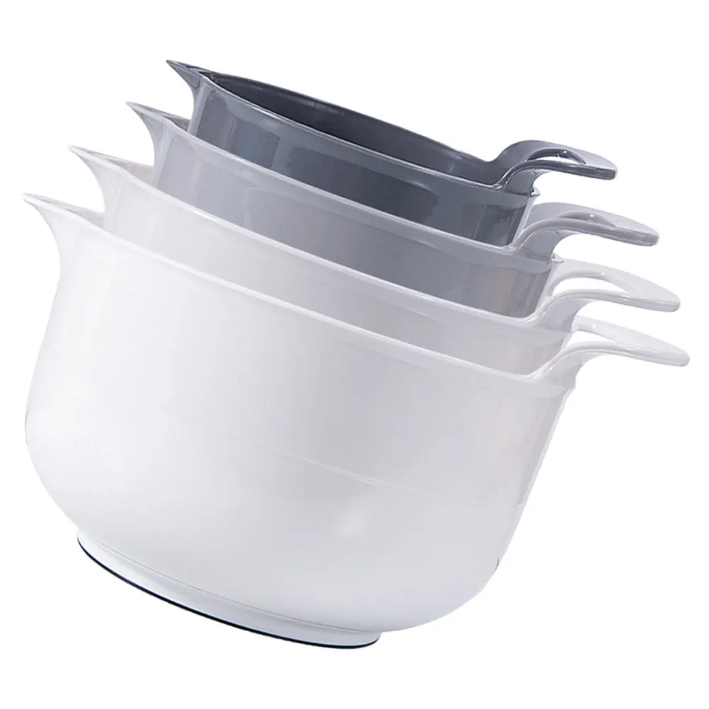 

4Pcs Mixing Bowls Stackable Kitchen Salad Serving Bowls Multi Function Mixing and Serving Set Stackable Food Bowl