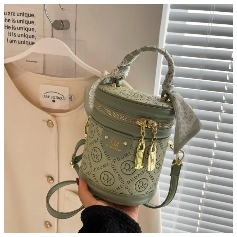 PU Leather Tote Bag New Mobile Wallet Container Letter Printing Bucket Bag Handbags Crossbody Bag