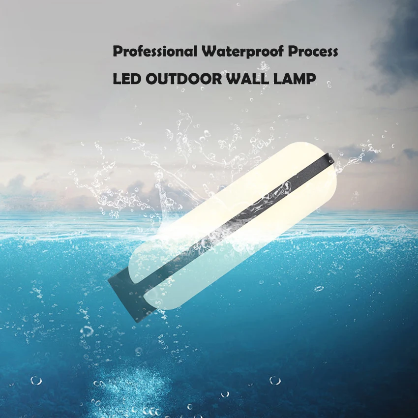 Applique murale LED imperméable en aluminium et acrylique, éclairage d'extérieur, AC90-260V