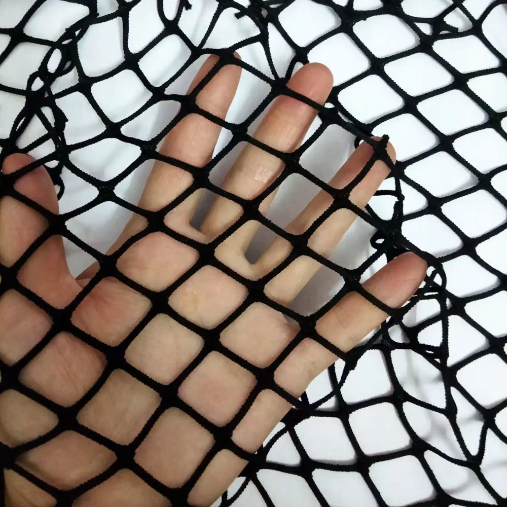 Super Big Diamond Mesh Fabric Black Fishnet Lingerie Gloves Hollowed out Tank Top Net Cloth for Clothing Accessories And Sewing