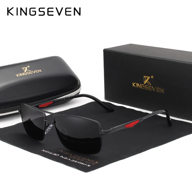 Wysokiej jakości minimalistyczne okulary przeciwsłoneczne Kingseven, klasyczny design, zupełnie nowy modny styl, niezbędny dodatek, zapewniają wyraźny wzrok i wyjątkowy styl, kupuj już teraz.