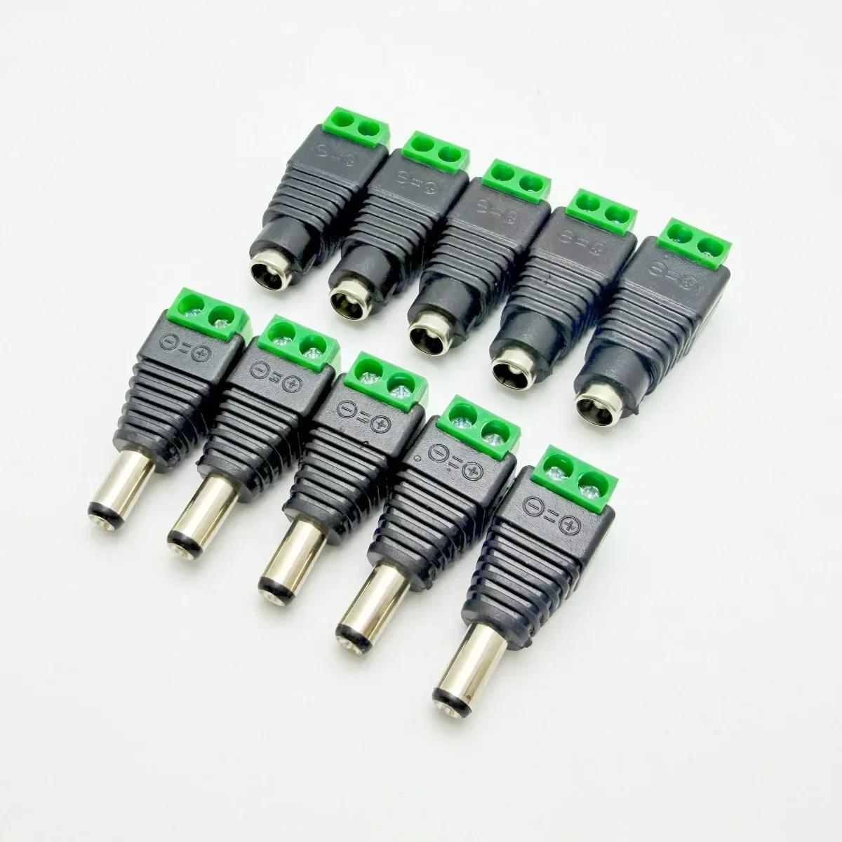 5 Paar DC 12V 5,5 x 2,1mm DC-Stromstecker-Adapterbuchsen für Signal-Farb-LED-Streifen, CCTV-Kamera – Detail 3
