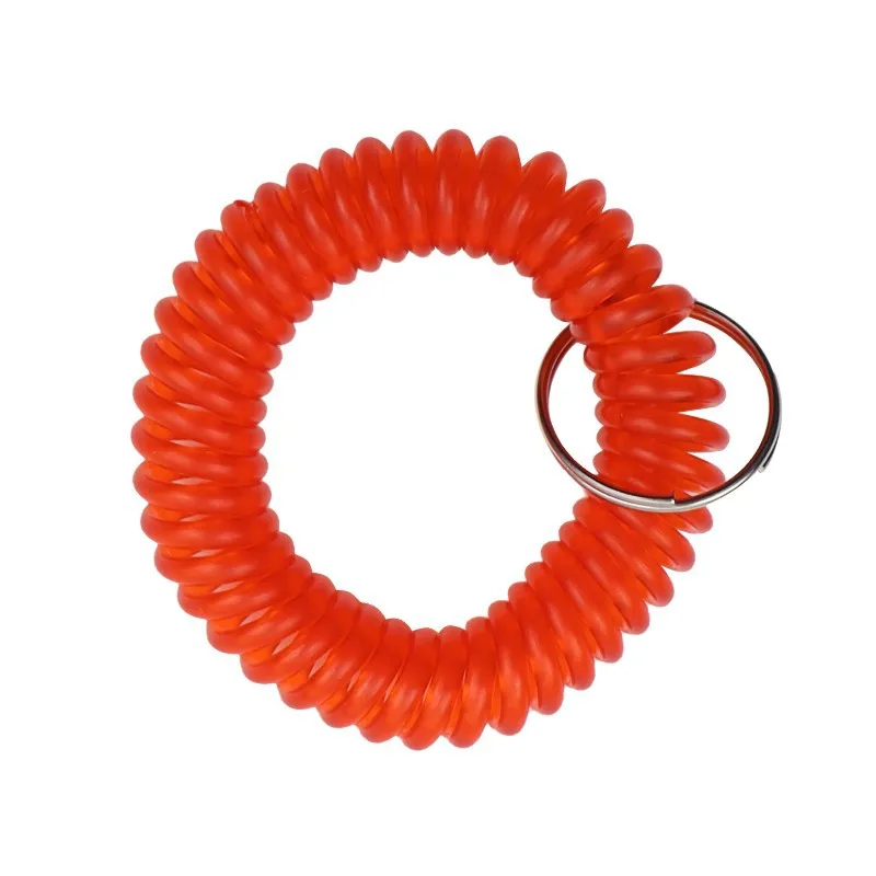 keychain flexible 10pcs Stretchable Wristband Keychain Spring Flexible Spiral Elastic Band Bracelet Key Holder Ring For Sauna