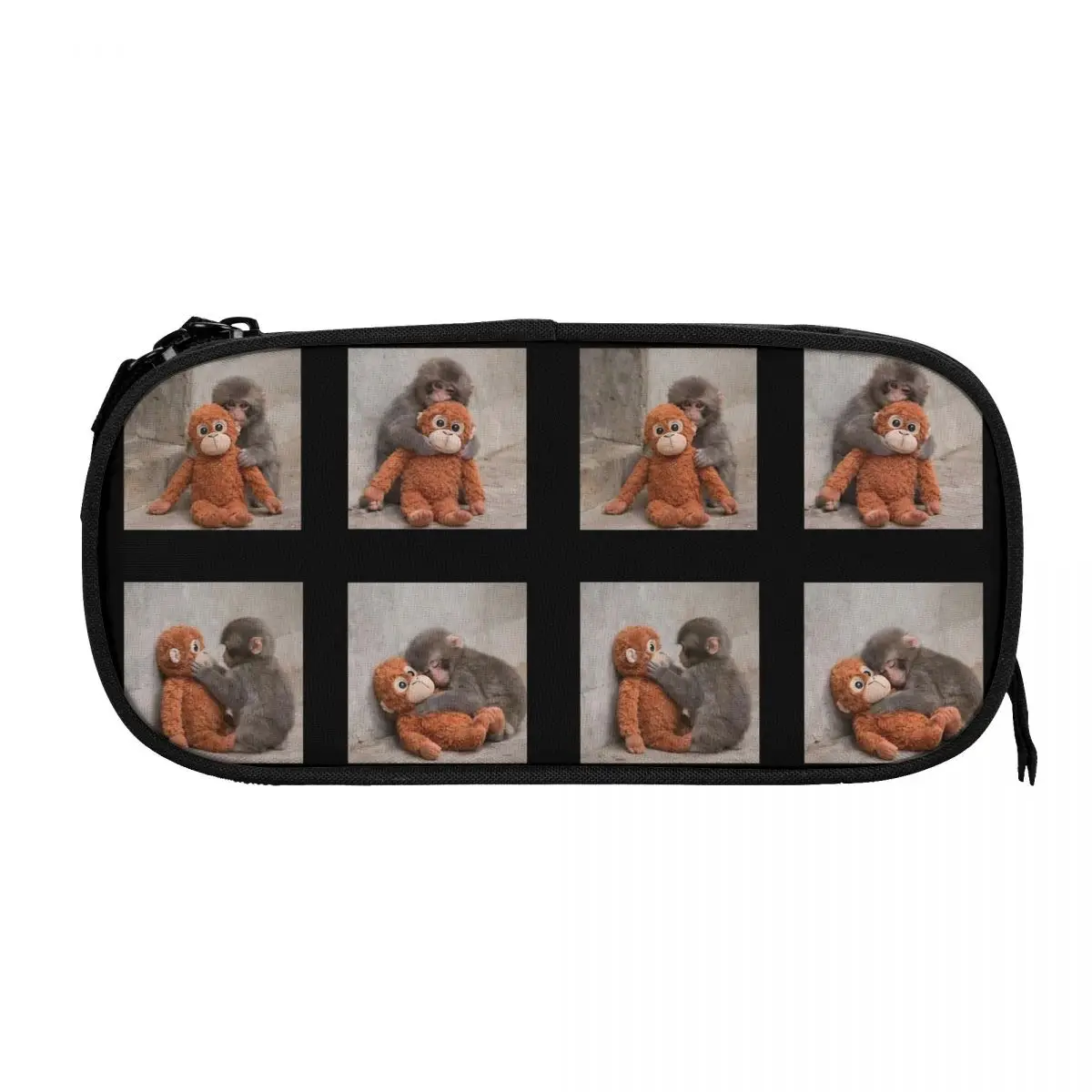 Punch Monkey And His Toy Friend Pencil Cases Pen Bags for Student Big Capacity School Supplies Zipper Pencilcases