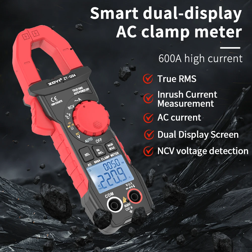 ZOYI ZT-QS4 متعدد الرقمية المشبك متر فاحص 4000 عدد التيار المتناوب/تيار مستمر الجهد الفولتميتر هرتز السعة NC VO لا ديود تستر أداة Y