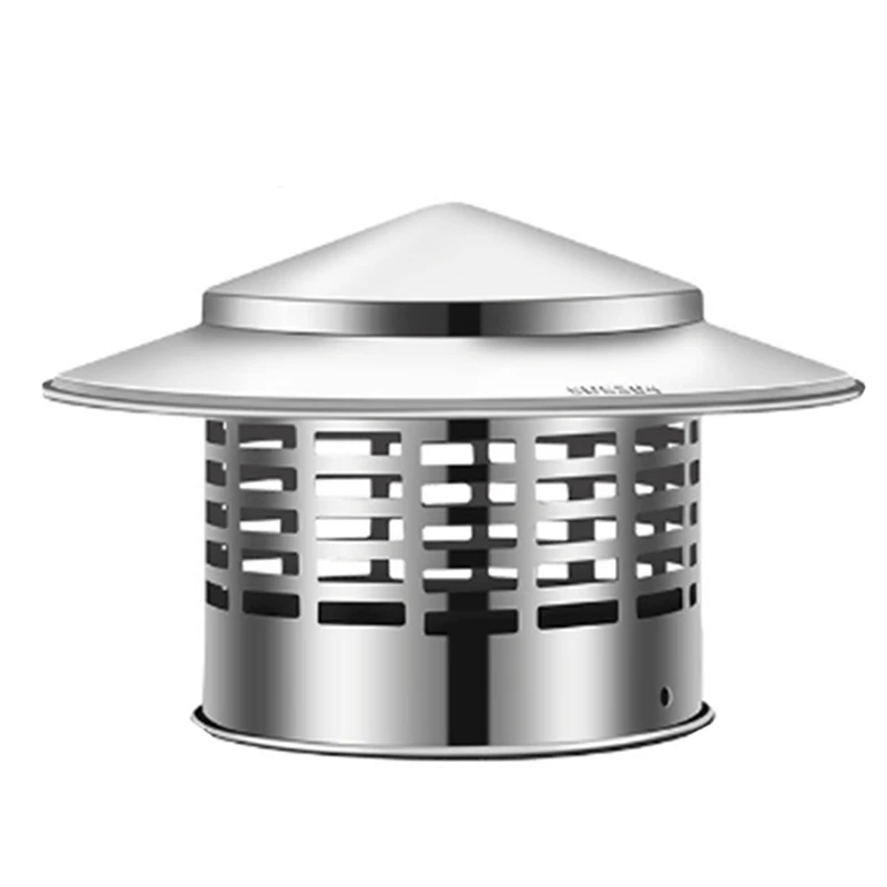 Round Chimney Cap Stainless Steel Tapered Top Chimney Cap With Screen Outside Roof Fireplace Screen Cover
