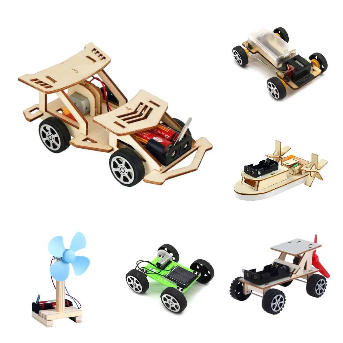 

1 Set DIY Wooden Assembly Racing Car Vehicle Model Kit Physical Science Experiment Technology Educational Toys