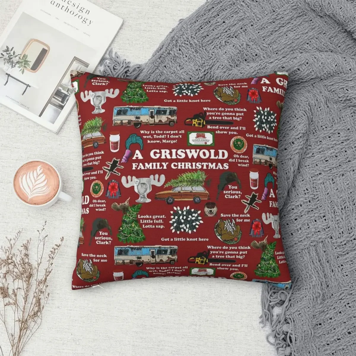 Christmas Vacation Collage Pillowcase Polyester Pillow Cover Cushion Comfort Throw Pillow Sofa Decorative Cushions Used for Home