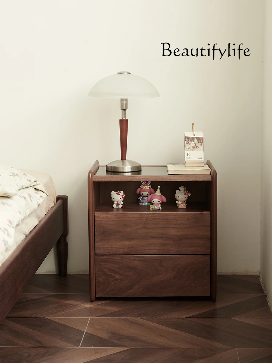 

American Style Chinese Style Bedside Table Household Minimalist Solid Wood Chest of Drawer