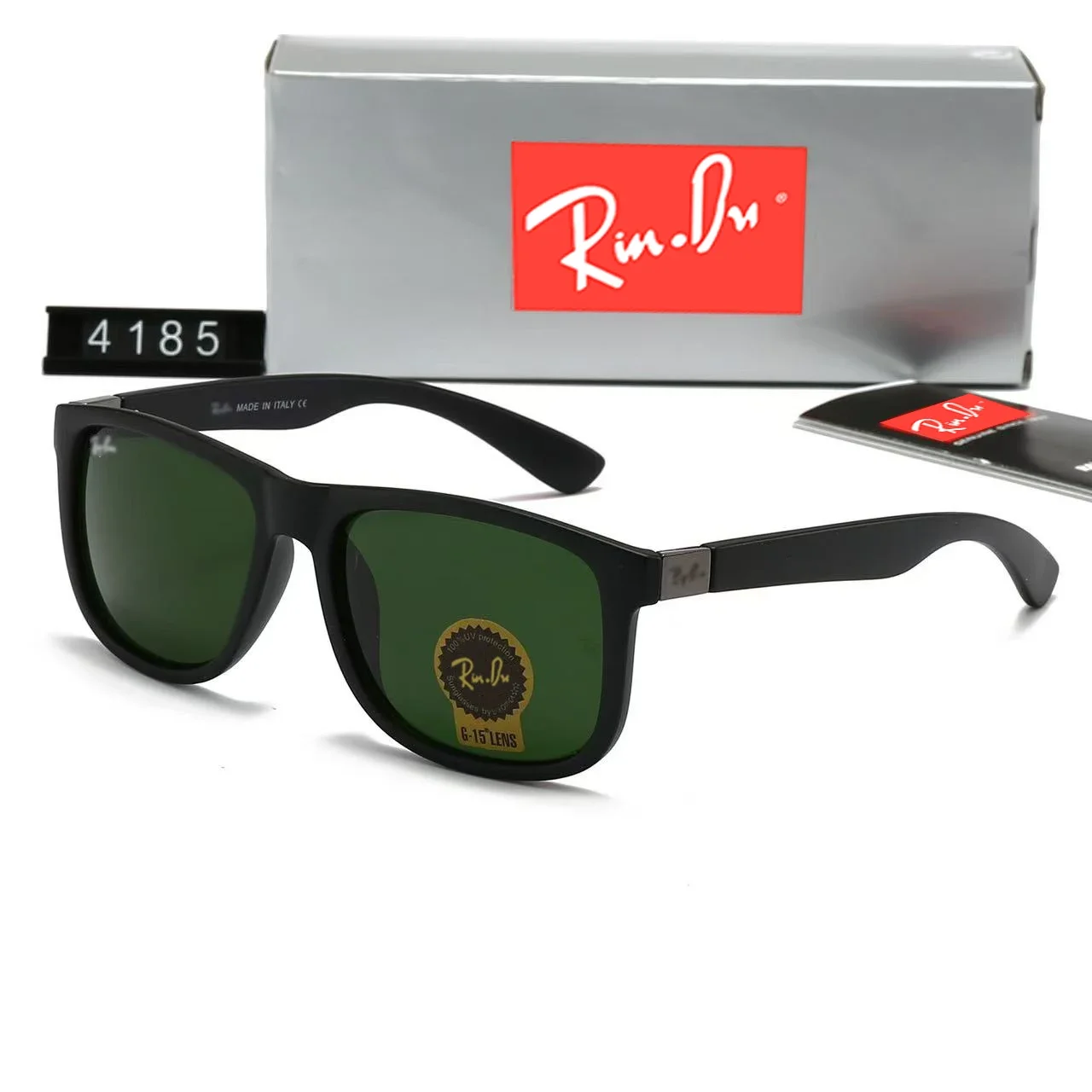 Glass lenses 4185 High Performance RB Sunglasses Sun Glasses with Featuring Black Frame in box