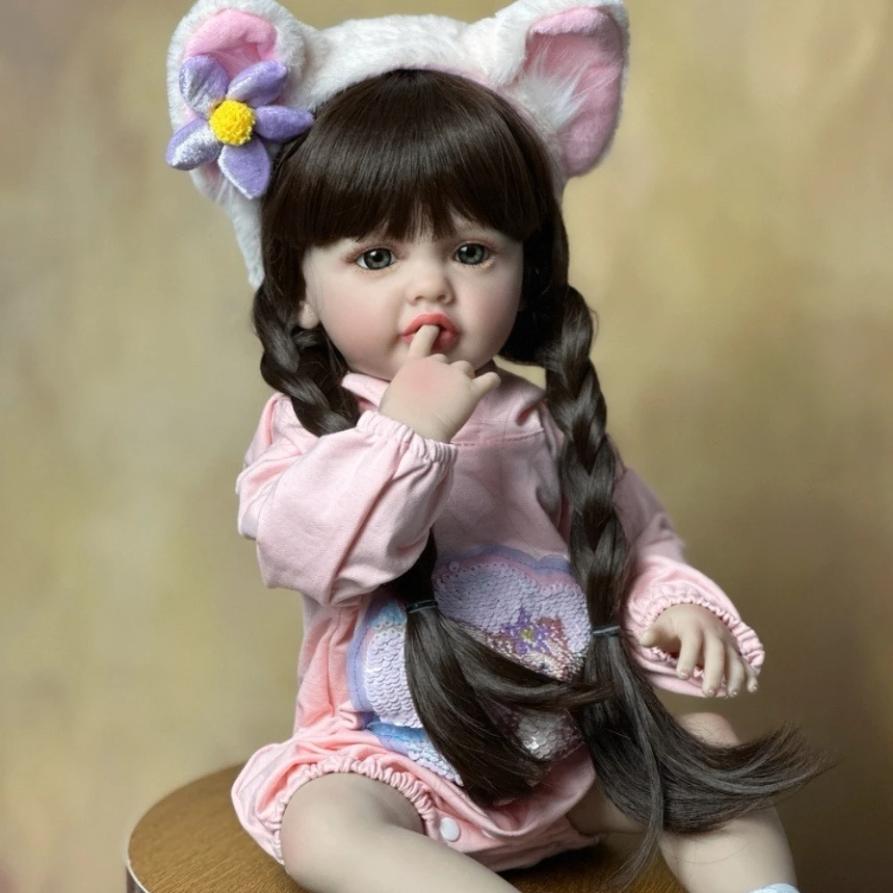

BZDOLL Realistic 55cm 22inch Doll Full Body Vinyl Reborn Baby Girl Princess Toddler Baby Newborn Art Toy for Kids Christmas Gift