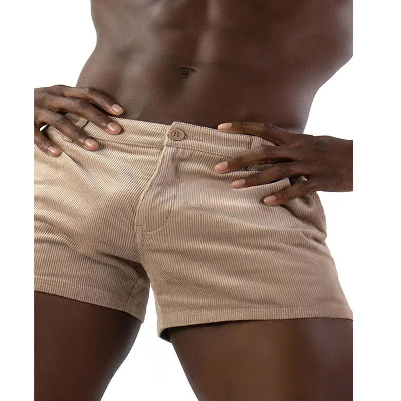 Men's Vintage Shorts Summer Fashion Retro Corduroy Shorts Men's Casual Solid Color Shorts Sports Breathable Sport Pants 2025