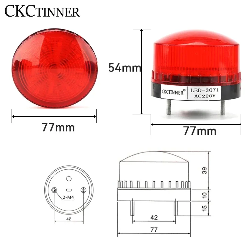 Strobe Signal Warning light 12V 24V 220V LED-3071J Flashing Round  Light  Indicator light Security Warning With Buzzing Alarm