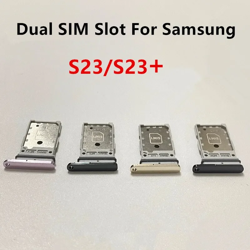 S 23 S23Plus Card Slots For Samsung Galaxy S23 Plus S916 S911 Dual SIM Tray Adapters Socket Holder Replace Housing Repair Parts