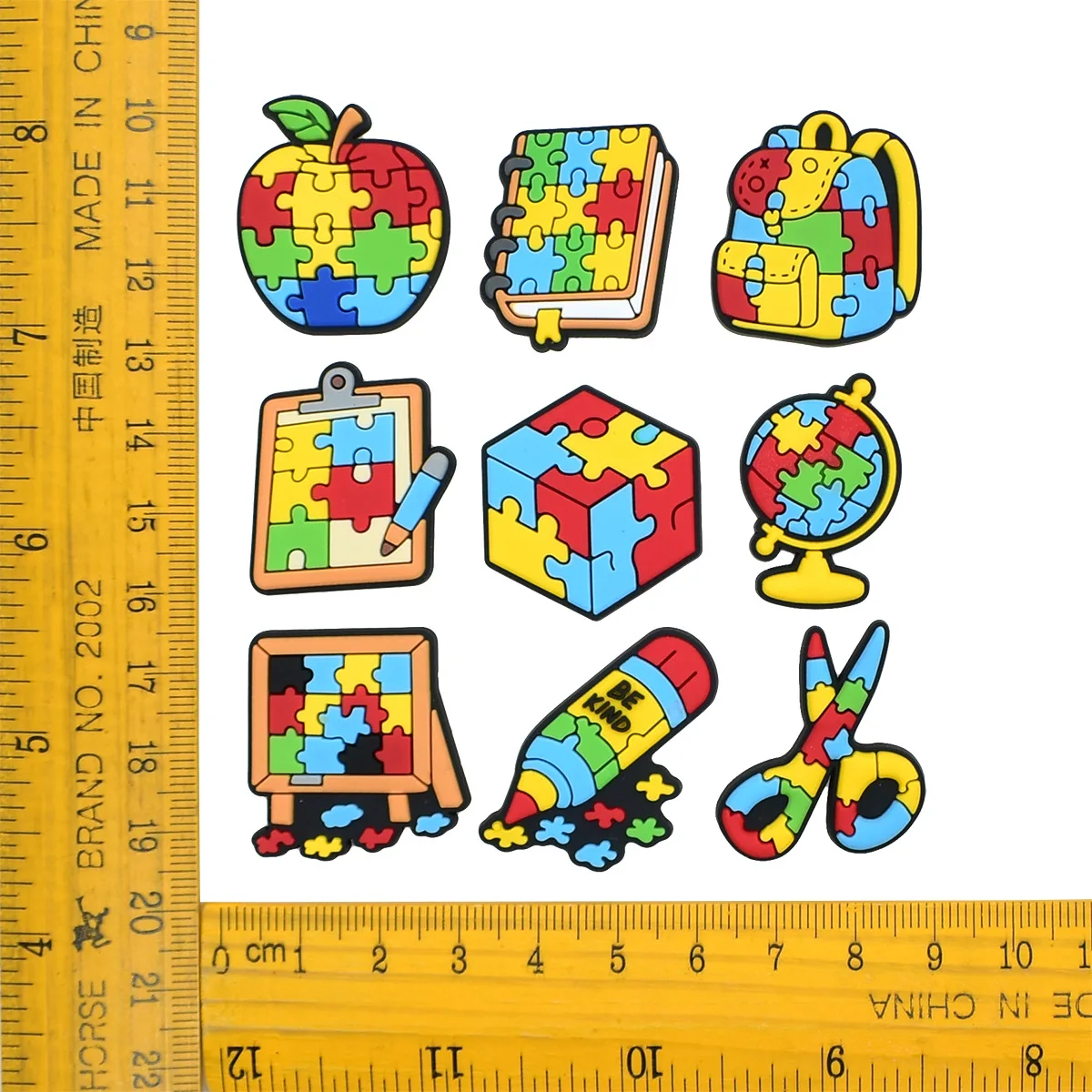 2pcs femal autism charactor series lovely shoe charms buckles accessories decorations for clog pencil box bag sneakers kids boys