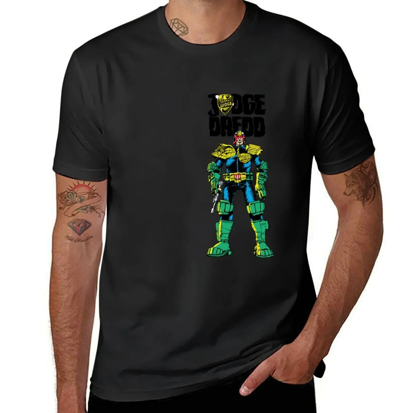 Dredd: Judge, Jury and Executioner (black logo) T-Shirt graphics new edition Men's clothing