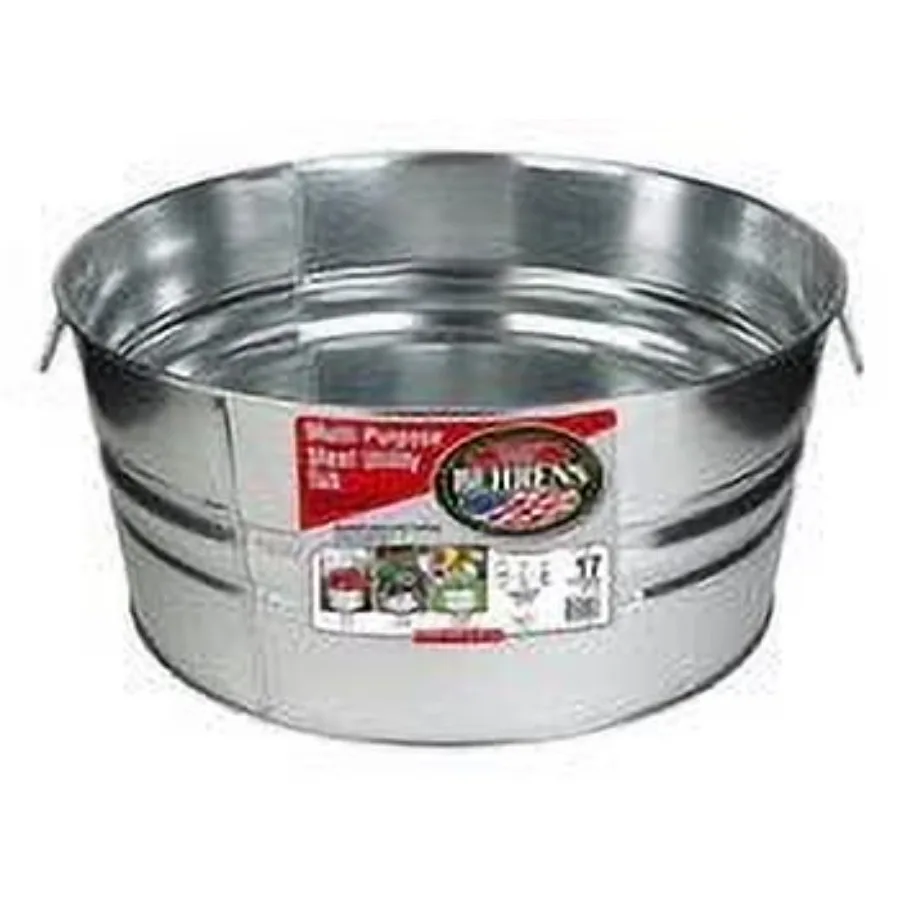 Behrens High Grade Steel 3GS 17 Gal Silver Galvanized Steel Round Tub