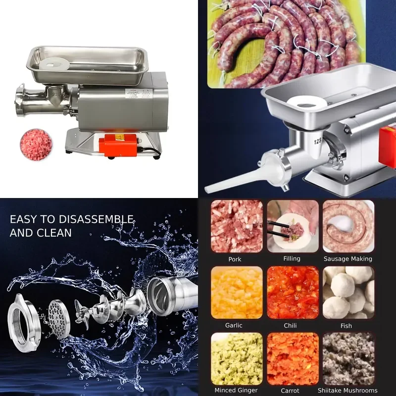 CE Certified Stainless Steel Commercial Electric Meat Grinder 1500W Heavy Duty Industrial Grade Food Processor for Home and