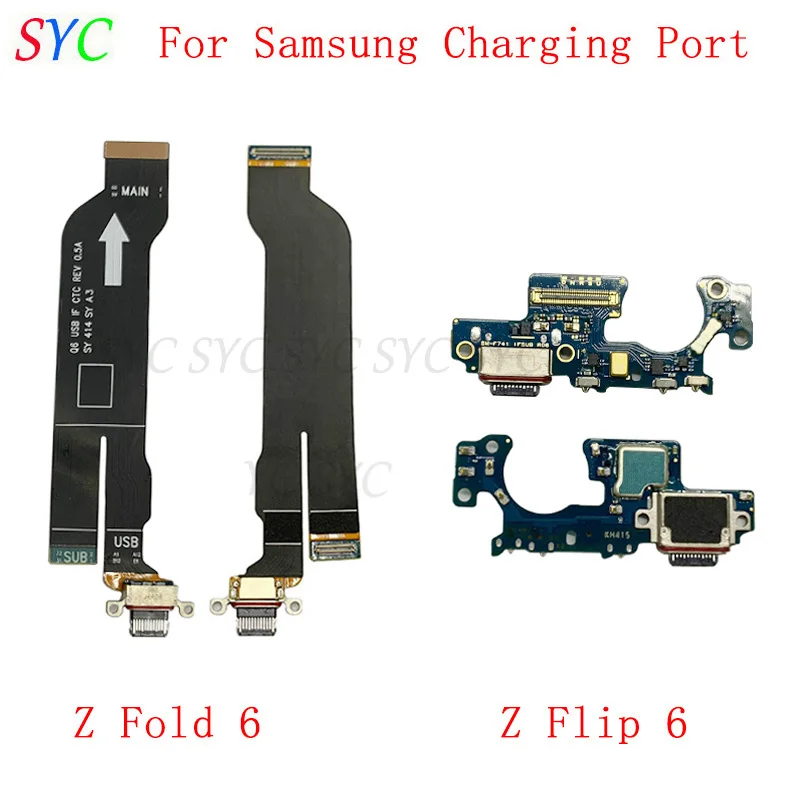

USB-разъем для зарядки, гибкий кабель для Samsung Z Flip 6 F741 Fold 6 F956, запасные части для порта зарядки