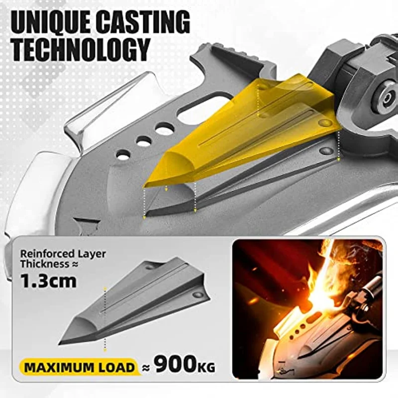 29 in 1 Tactical Shovel With Axe Knife Unbreakable Martensitic Steel Folding Survival  Camping Gear Shovel