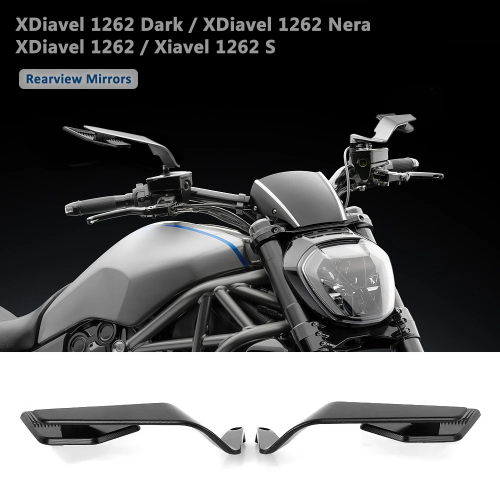 

Motorcycle Rearview Mirror Wing Aerodynamic Aluminum Stealth Max Mirrors For Ducati Xiavel 1262 S XDiavel 1262 Dark 1262 Nera