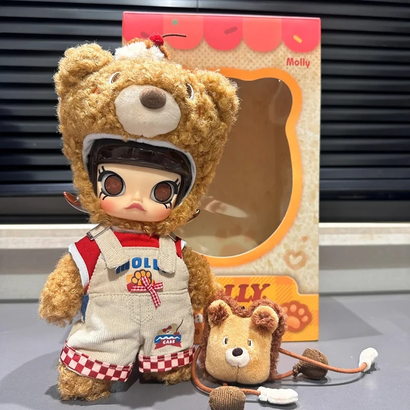الأصلي POPMART مولي الدب الخبز 1/8 عمل الشكل لعبة دمية العصرية هدية BJD شخصيات الحركة العصرية والعصرية هدية عيد الميلاد