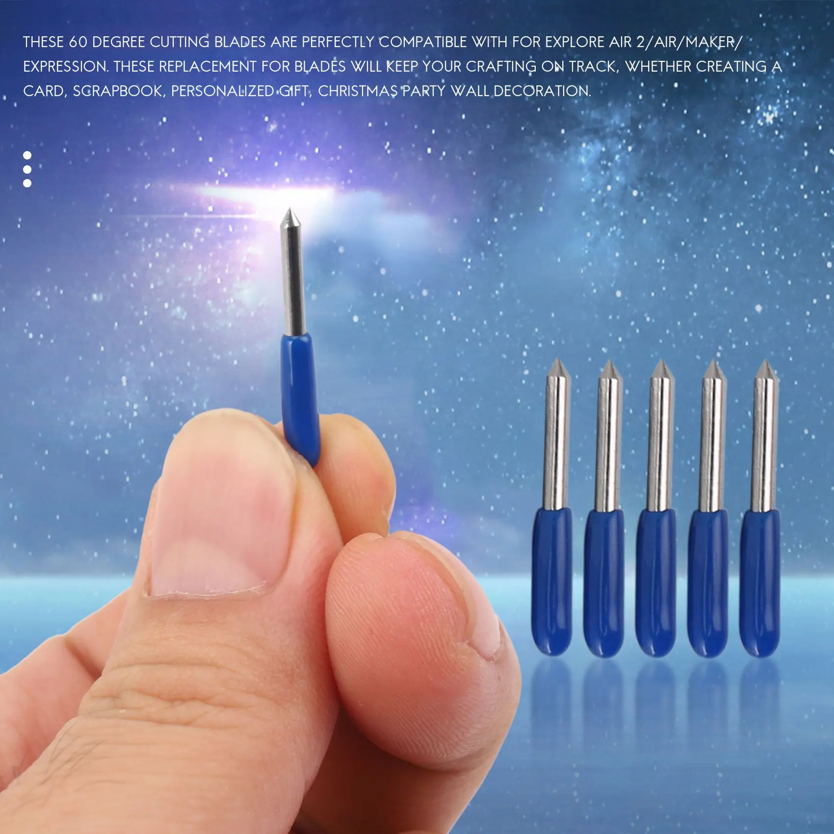 AA84 50 Uds cuchillas de corte profundo para Cricut Explore Air 2 Air Maker Expression tela de vinilo reemplazo de cuchillas de corte de 60 grados
