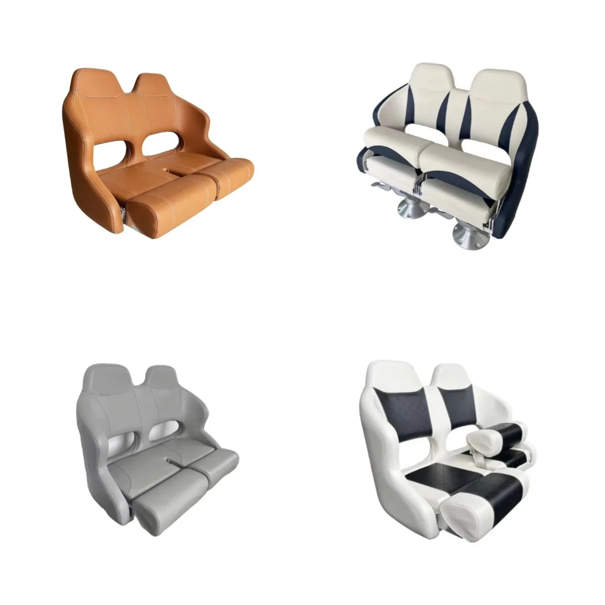 

Gold Seller 2 Person Double Flip Back Seat Waterproof Flip Up Captain Seat Marine Folding 2-Seater Bench Seat For Boats Yacht