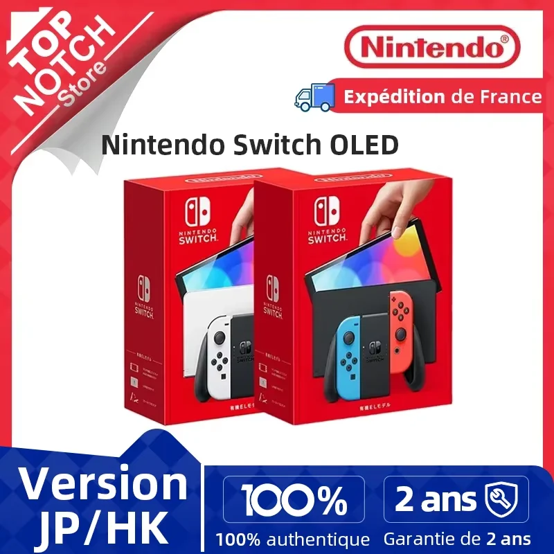 Nintendo Switch OLED Game Console with White or Neon (64GB) 7-inch OLED display Enhanced audio Wired LAN port