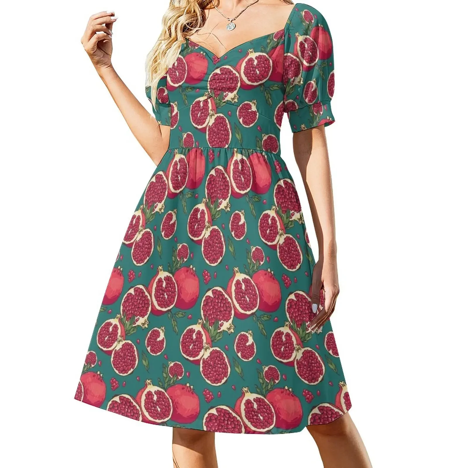 

Juicy pomegranate fruits Short-Sleeved Dress clothes for woman long dress women birthday dresses for women