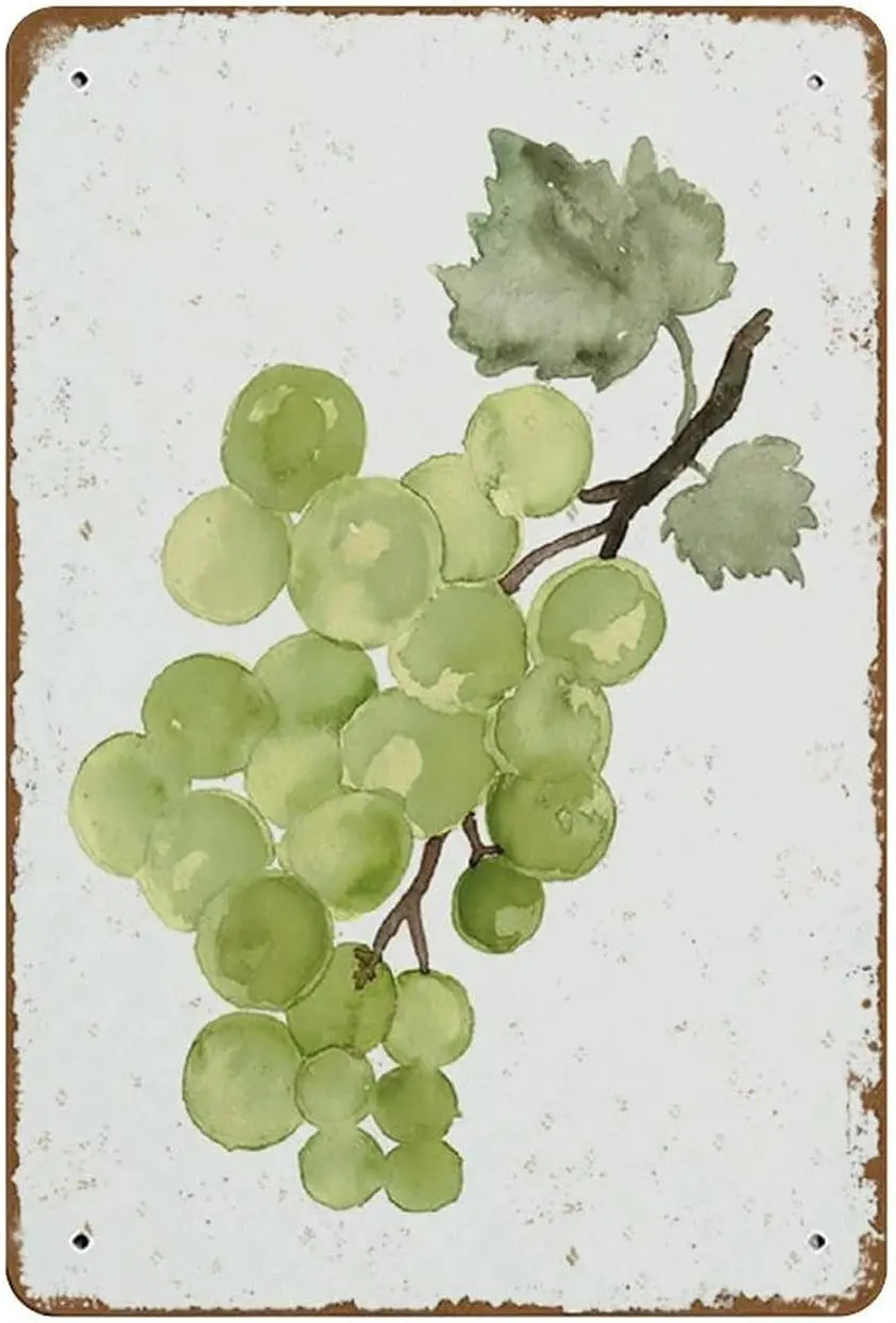 Grape Watercolour Painting Green Grapes Giclee Fine Art Print Minimalist Botanical Fruit Fruits Kitchen Dining Room Wall De sign
