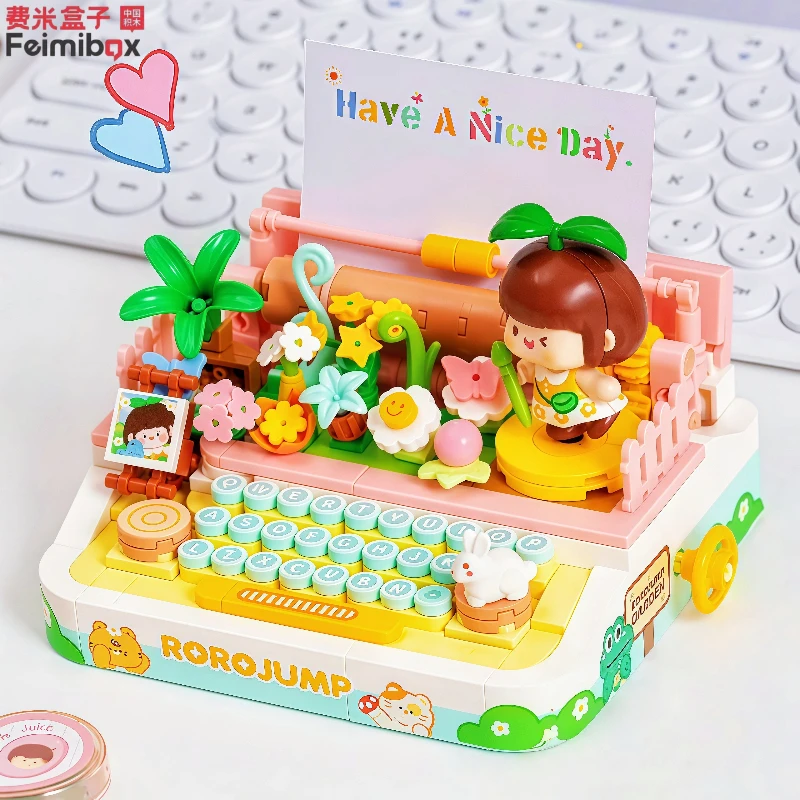 

Feimibox Huatian Typewriter Building Blocks Mini Particle Model Building Blocks Splicing Toys Assembled Desktop Ornaments