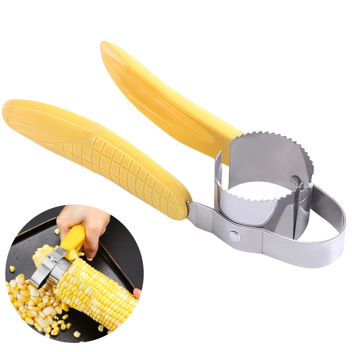 16x15x3cm Corn Stripping Tool Easy To Clean Kitchen Gadget Corn Kernel Remover Stainless Steel Blades Versatile Kitchen Tool