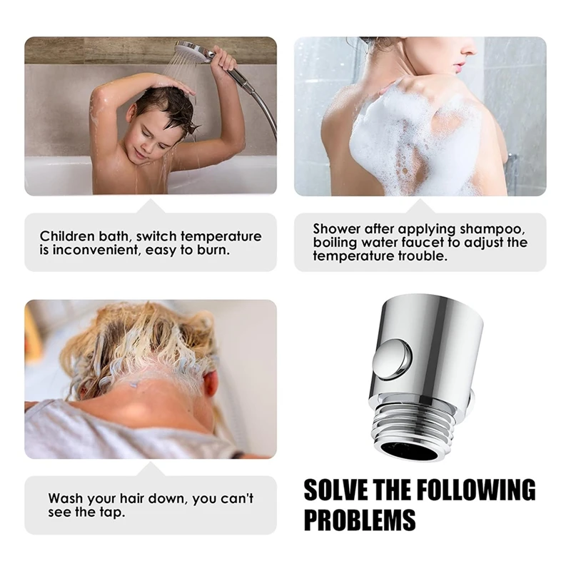 AB42-4 Pieces Shut-Off Valve, Flow Limiter Shower, G1/2 Flow Limiter, Shut-Off Valve For Bathroom And Shower