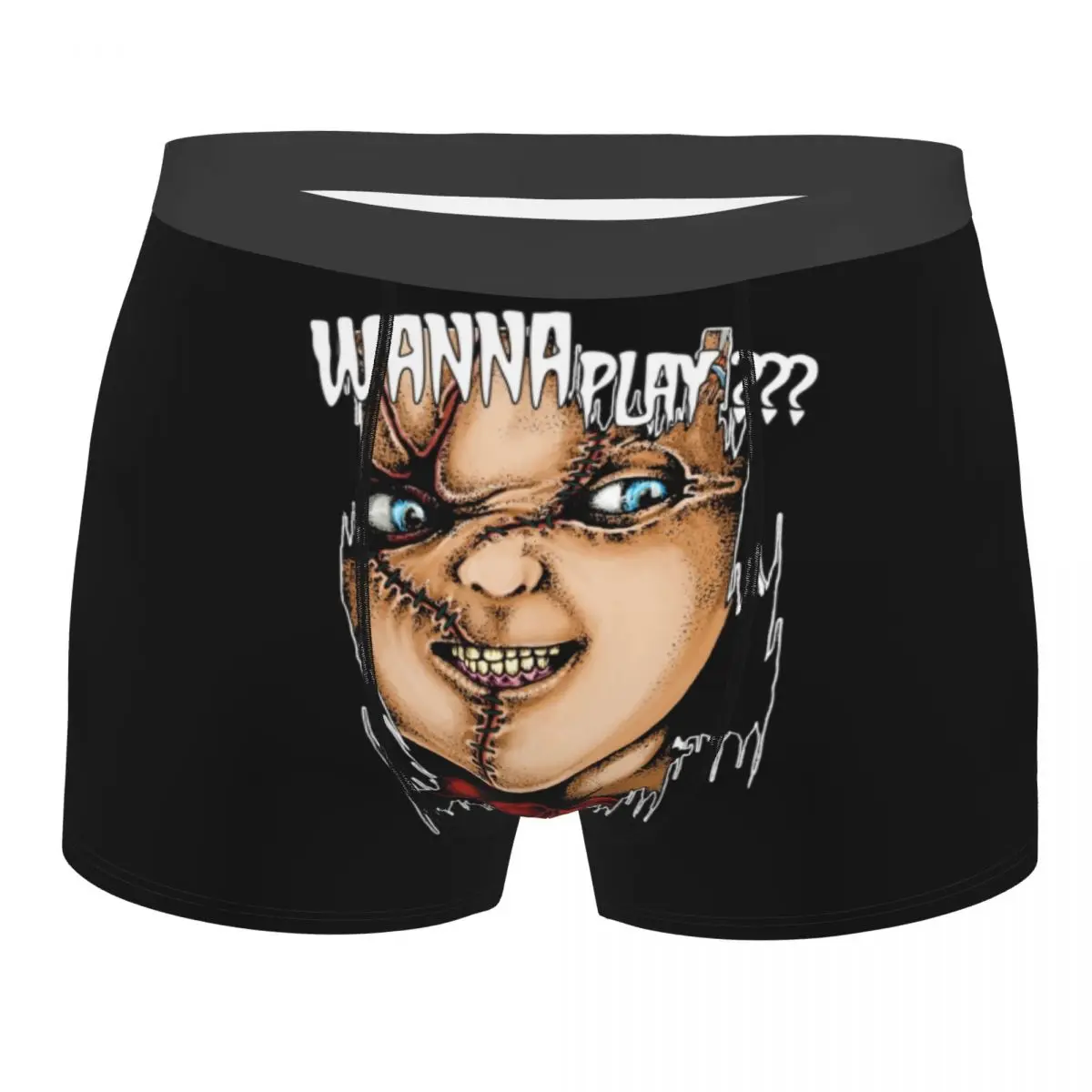 Custom Cool Wanna Play Child'S Play Horror Boxers Shorts Panties Men's Underpants Comfortable Horror Movie Briefs Underwear