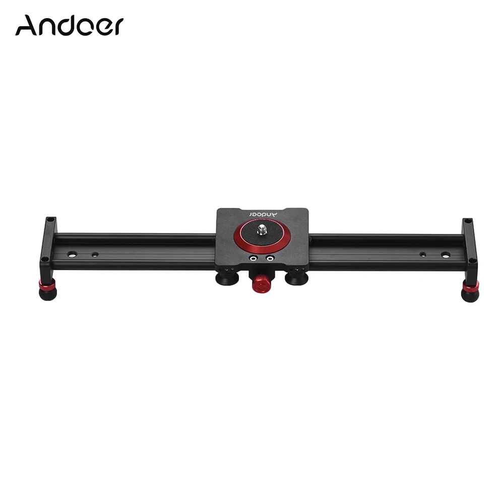 Andoer 50cm Aluminum Alloy Camera Track Slider Video Stabilizer Rail for DSLR Camcorder DV Film Photography Load up to 11Lbs