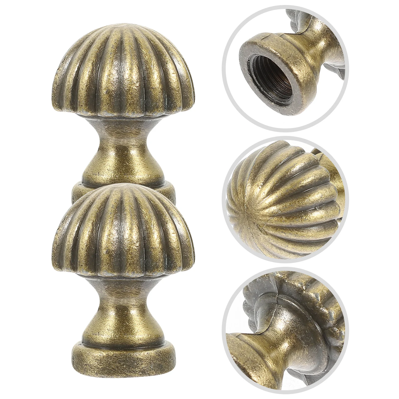 

4pcs Finial Retro Mushroom Style Metal Light Knob Decoration For Shade Solid Metal Knob Harp Lamp Finials Lamp Parts