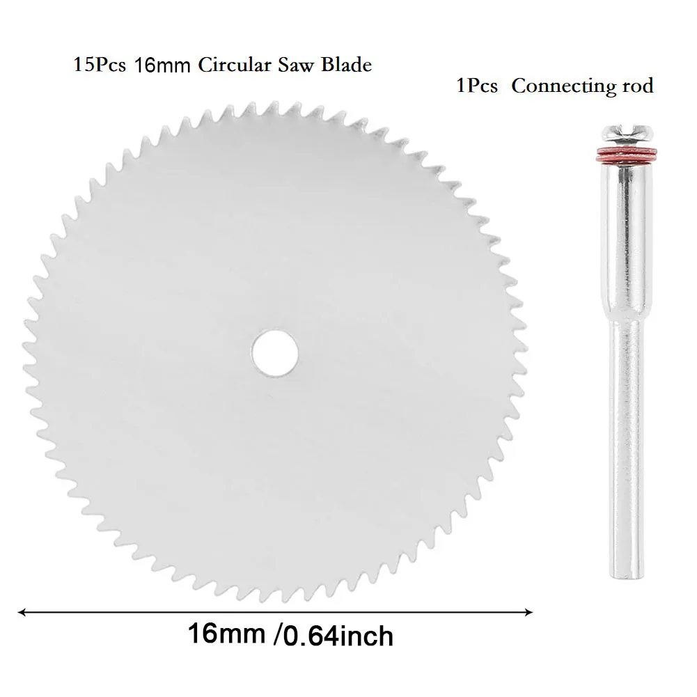 15 Pcs Circular Saw Blade Kit Stainless Steel Cutting Wheel Disc Stainle Material 22mm Fast Cutting Roulette Cutting Machine