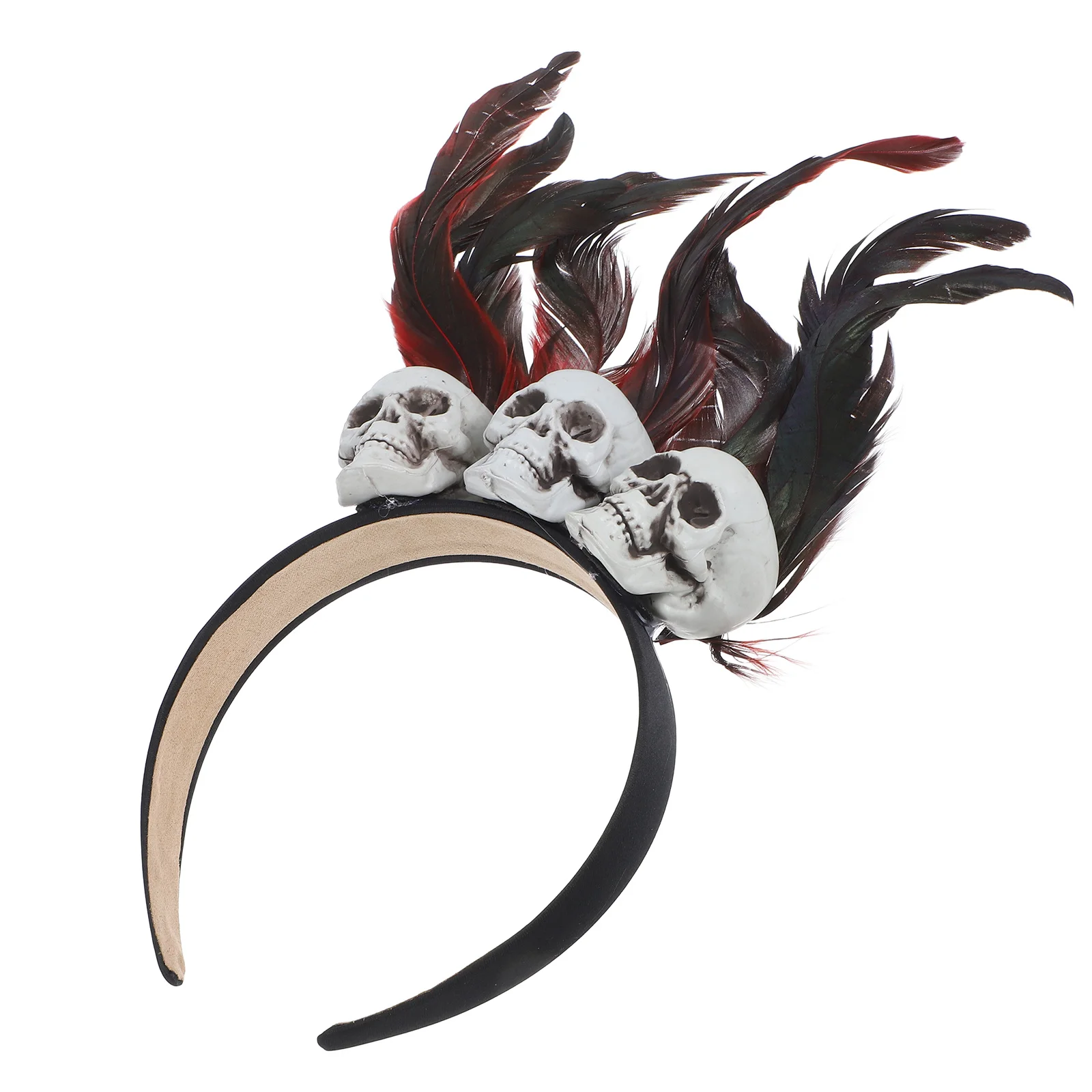 

Skull Plume Headband Halloween Hair Accessories Cosplay Party Masquerade Carnival Costume Prop Headdress For Women Girls
